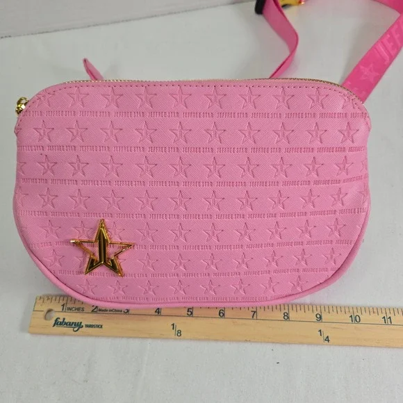 Jeffree Star Pink Star Fanny Pack Belt Bag Purse Gold Accents Cute‎ Kawaii - Picture 9 of 13